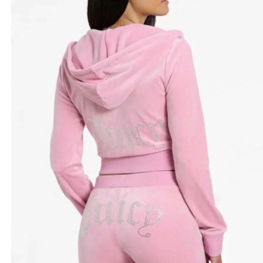 Juicy Couture OG Rose Pink Tracksuit L Y2K Bling Soft Stretch Jacket & Pants NWT